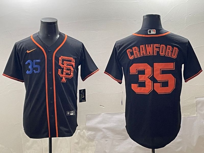 Men San Francisco Giants #35 Crawford Black Game 2025 Nike MLB Jersey style 2->san francisco giants->MLB Jersey